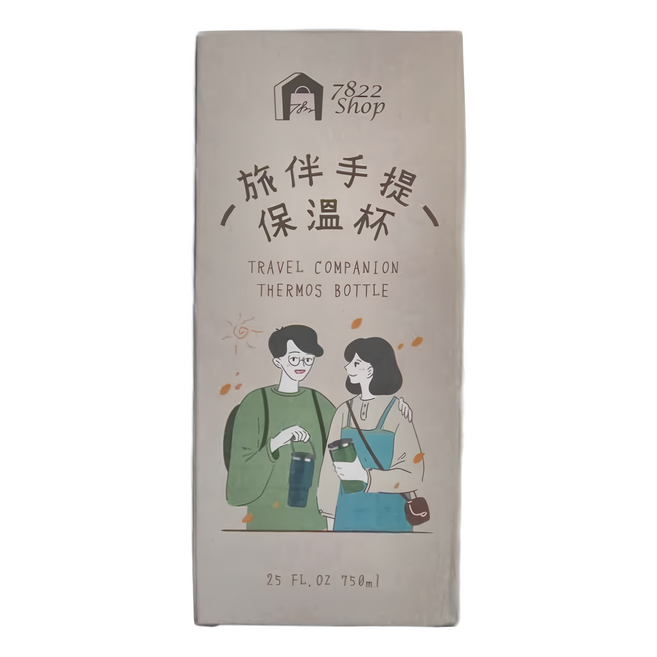 7822 Shop 生活選物 旅伴手提304不鏽鋼保溫杯, 碧石藍, 750ml, 1個