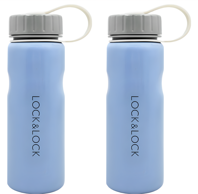 LocknLock 樂扣樂扣 易握隨行水壺, 淺藍色, 500ml, 2個
