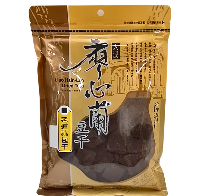 大溪廖心蘭豆干 老道蒜包干 大, 320g, 1包
