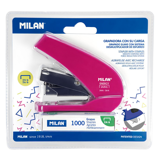 MILAN 省力事務釘書機, 紅色, 1個