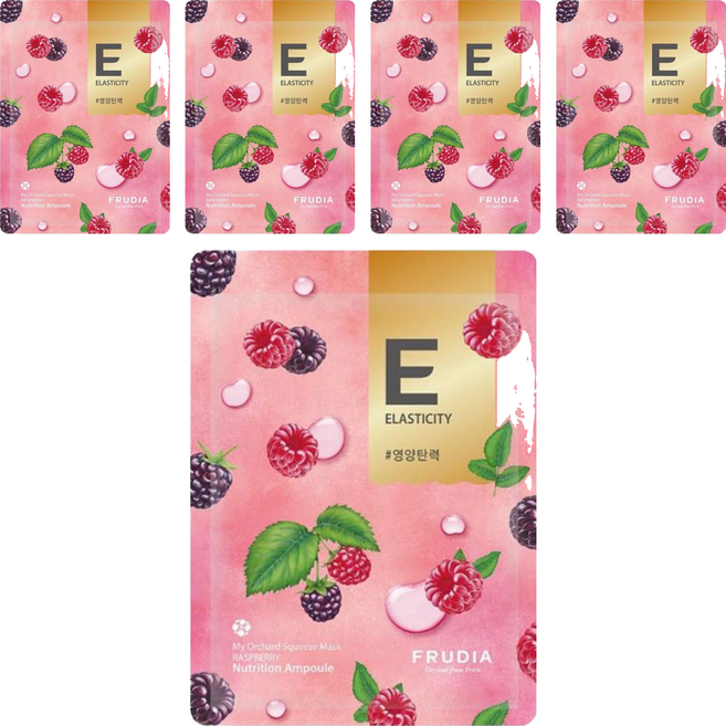 FRUDIA 台灣公司貨 鮮榨果汁肌 彈力保濕面膜 覆盆子, 1片, 5片