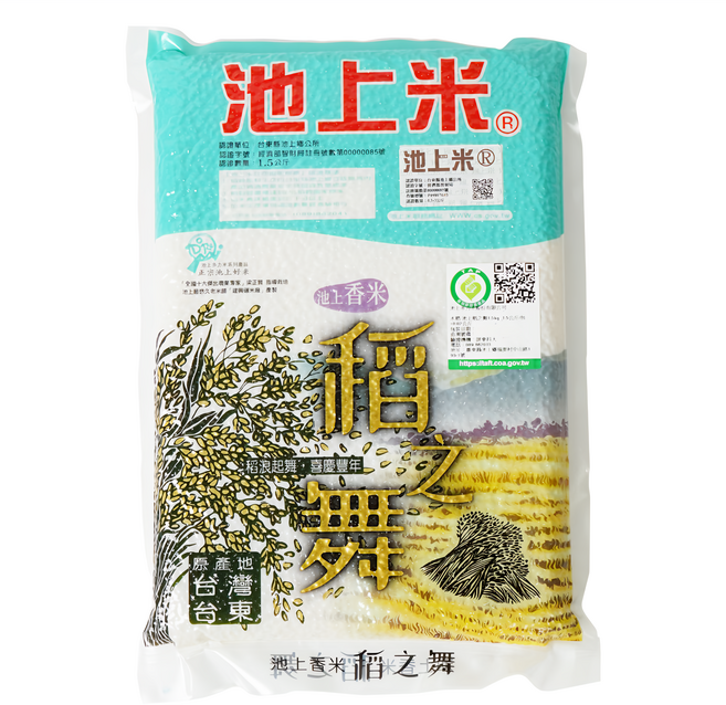 池上多力米 稻之舞 一等米, 1.5kg, 1包