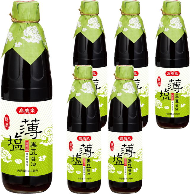高慶泉 薄鹽黑豆醬油, 540ml, 6瓶