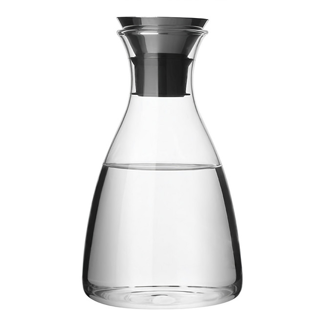 FOREVER 歐式丹麥風格耐熱玻璃水壺, 透明 + 銀色 + 黑色, 1.5L, 1個