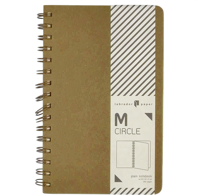 LABRADOR notebook circle M plain 敘事線圈本 M 13 x 21cm 空白200頁, 棕色, 1本