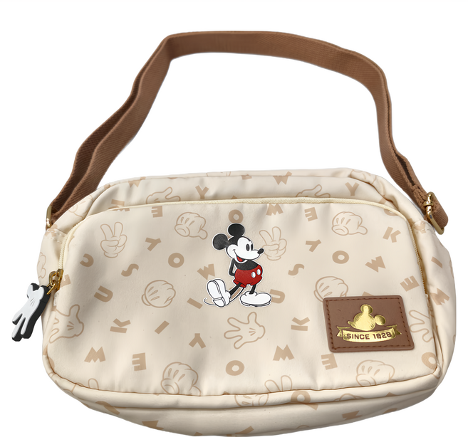 MICKEY MOUSE 米奇 復古米奇 側背包 PTD23-E4-61BG, 米色