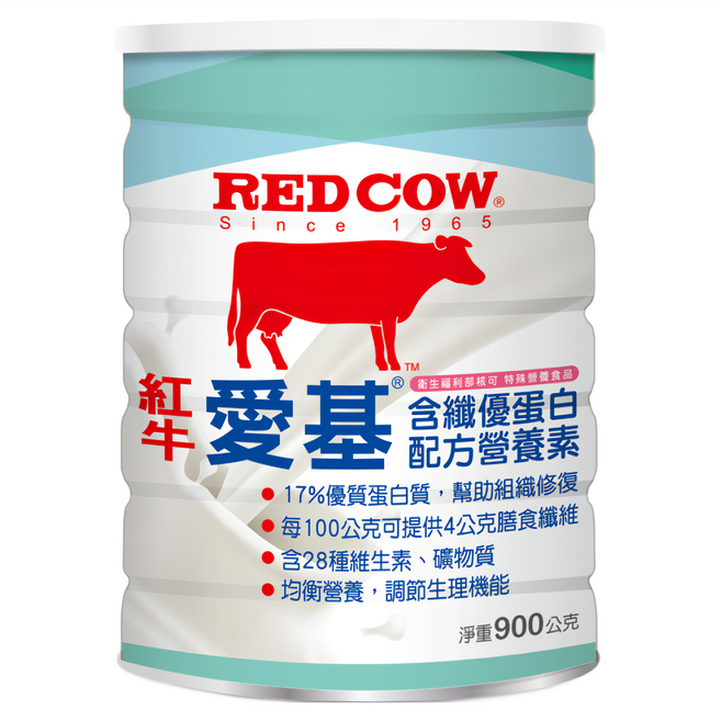 RED COW 紅牛 愛基 含纖優蛋白配方營養素, 900g, 1罐