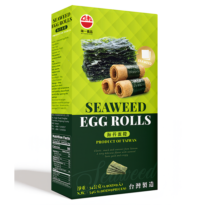 味一食品 海苔蛋捲, 54g, 1盒