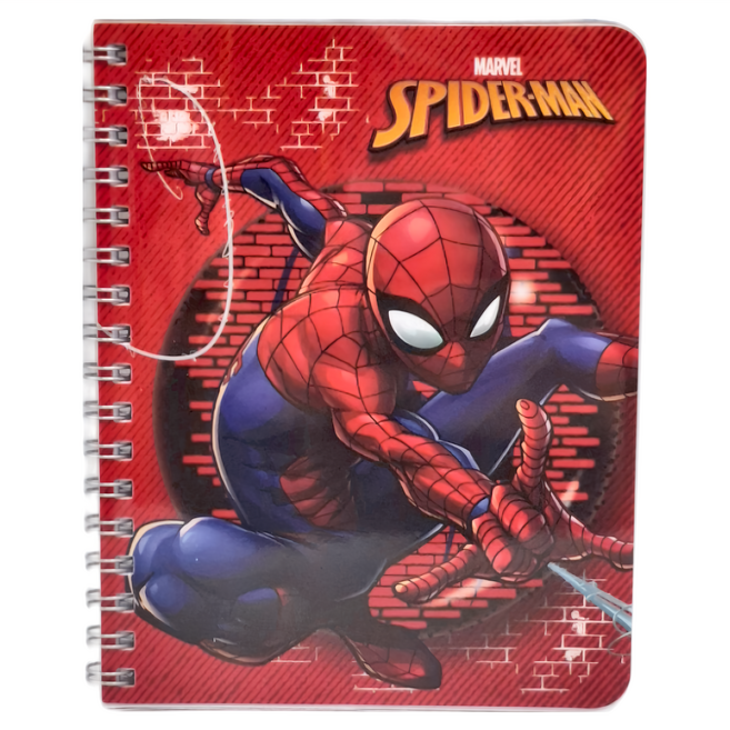 MARVEL 漫威 SPIDER-MAN 蜘蛛人 PP線圈筆記 MPNR70-1 50K, 紅色, 2本