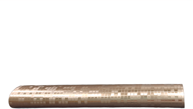 WA. WALL ART 防水自黏壁紙 3D立體仿金屬光澤, 馬賽克銅金