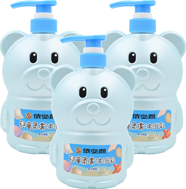 依必朗 兒童柔膚沐浴乳 海洋微風, 700ml, 3瓶