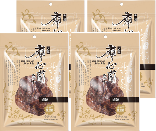 大溪廖心蘭豆干 非基改豆干 滷味, 110g, 4包