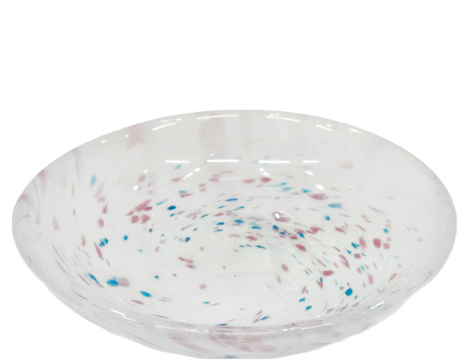 TOYO-SASAKI GLASS 東洋佐佐木 鈉鈣玻璃夏日繽紛玻璃小盤 直徑10.7公分, 白色, 1個