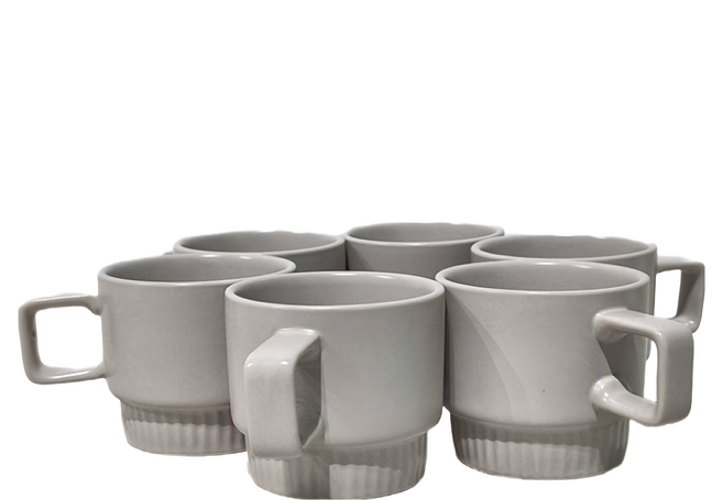 JUST HOME 麥田陶瓷咖啡杯 5691-05A 300ml, 灰色, 6個