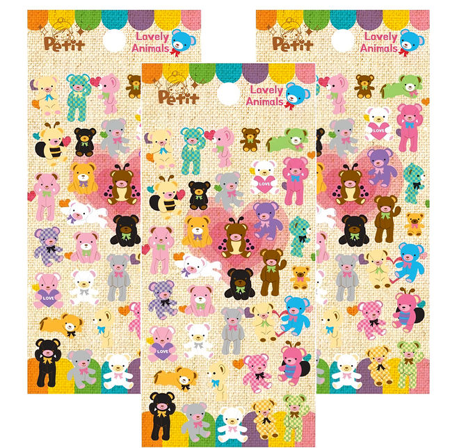 Petit 貼紙 3個, 多色, 1組