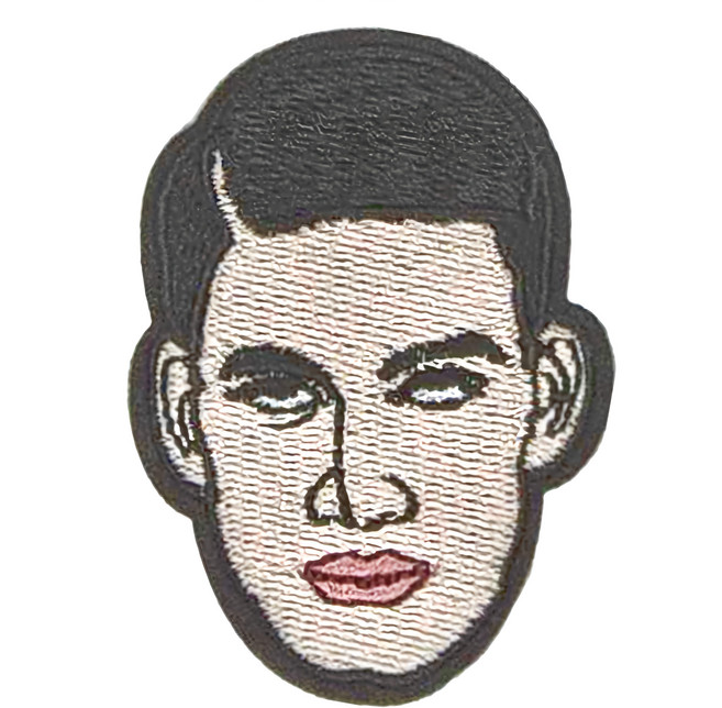 Hi 你好 刺繡貼紙, 大男白眼 多色, 1張