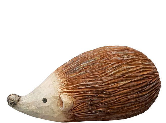 T-lab. 手刻原木小動物, 刺蝟 棕色, 1個