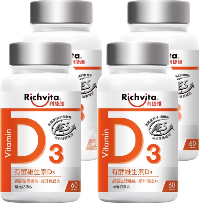 Richvita 利捷維 有酵維生素D, 60顆, 4罐