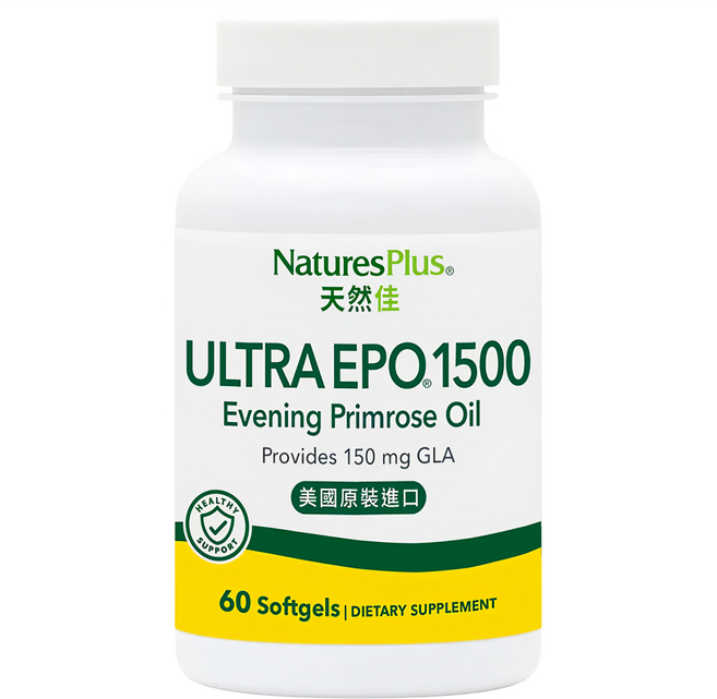NaturesPlus 天然佳 月見草油軟膠囊, 1罐, 60顆