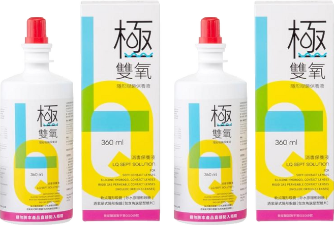 台裕 極雙氧隱形眼鏡保養液, 360ml, 2瓶