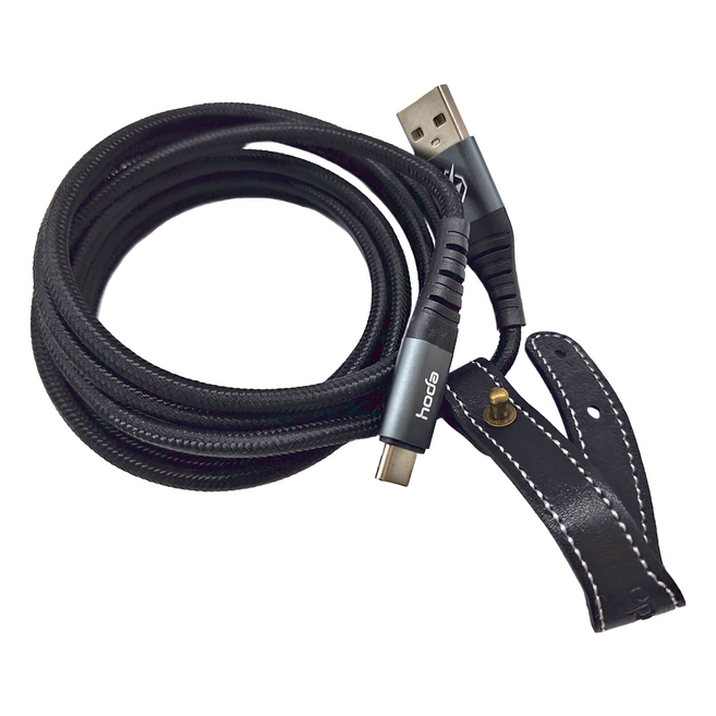 HODA 好貼 W3 編織數據線3A USB-Type-C, 2m, 黑色, 1條