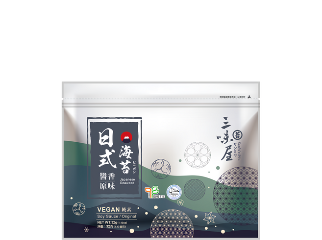 三味屋 日式醬香海苔 原味, 32g, 1包