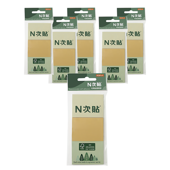 N次貼 FSCTM可再貼便條本 1.5 x 2吋, 黃色 + 橘色 + 綠色, 18本, 1組