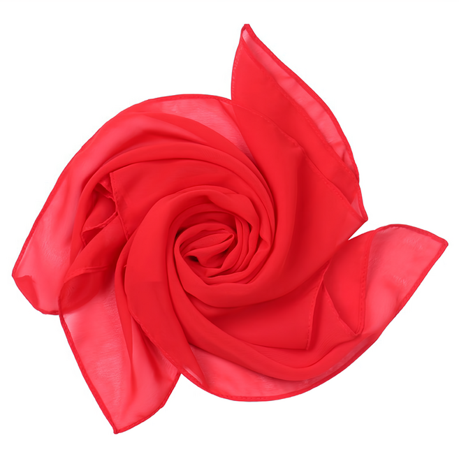 雪紡紗巾 45cm, 紅色, 1個