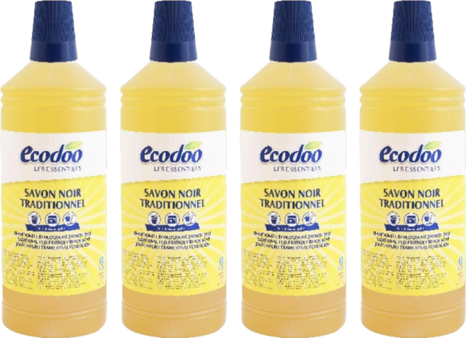 ecodoo 地板傢俱黑皂清潔劑, 1L, 4瓶