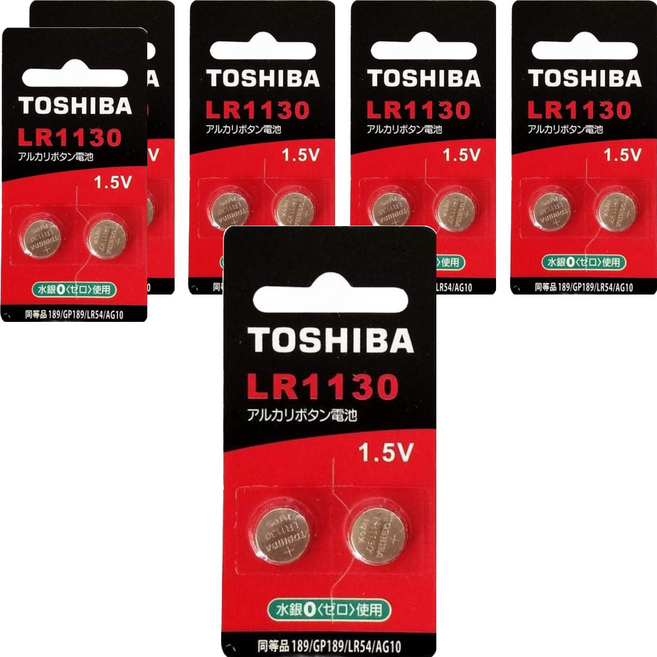 TOSHIBA 東芝 台灣公司貨 鈕扣電池 LR1130, 6組, 2顆