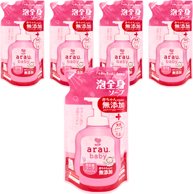 SARAYA arau. 愛樂寶 2合1洗髮沐浴 補充包, 400ml, 5包