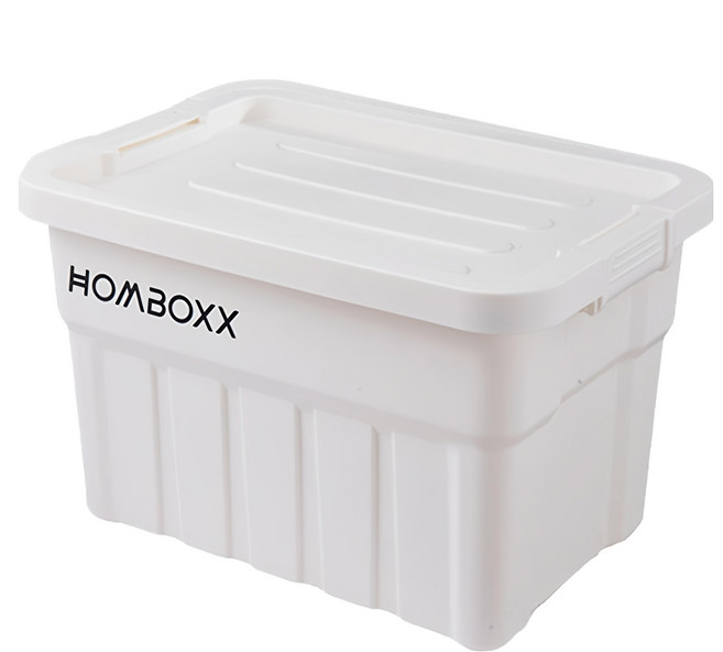 HOMBOXX 工業風高荷重附蓋收納箱 大型款 26L, 純潔白, 1個