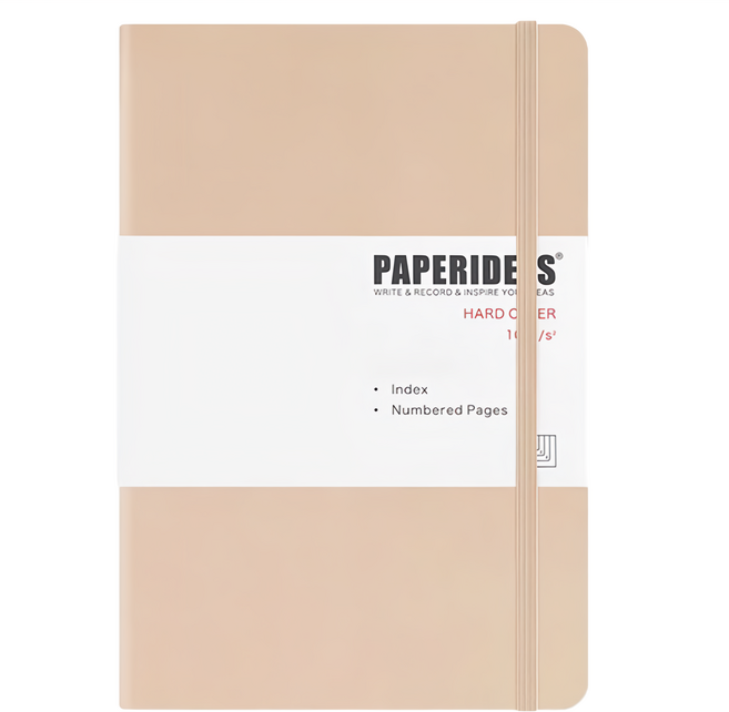 PAPERIDEAS A5 硬皮 橫線筆記本 188頁, 奶咖色, 1本