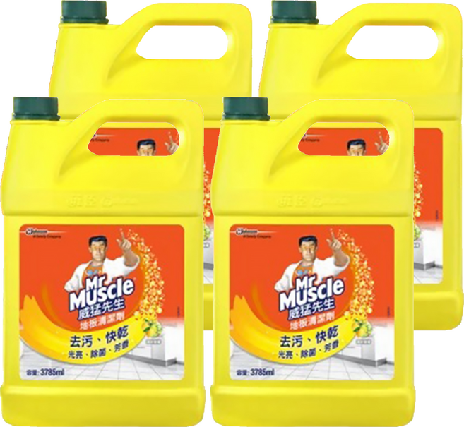 Mr Muscle 威猛先生 地板清潔劑 清新檸檬, 3.785L, 4桶