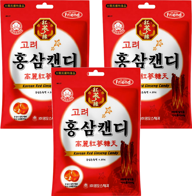 mAmmos 紅蔘糖, 80g, 3袋