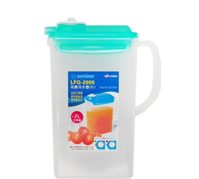 KEYWAY 聯府 名廚冷水壺 194 x 92 x 265mm, 綠色 + 透明色, 2L, 1個