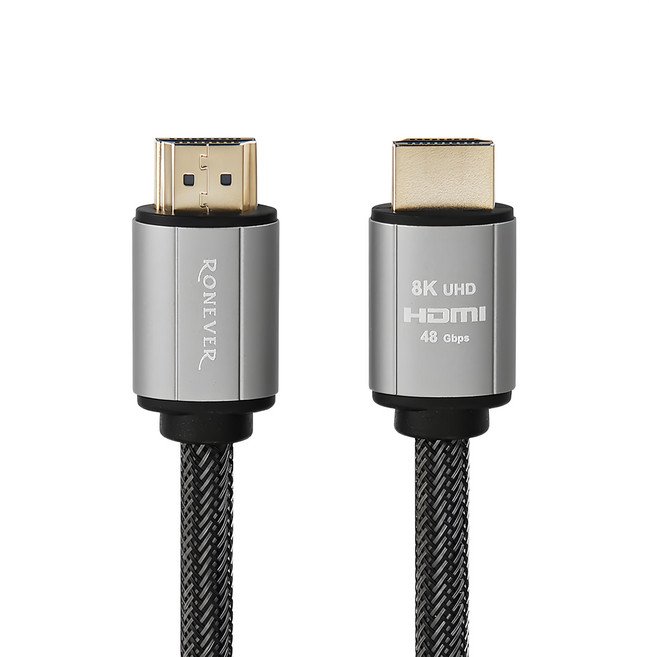 RONEVER HDMI鋁合金傳輸線 95g, 1.5m, 銀色 + 黑色, 1條