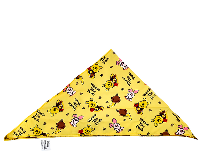 Winnie the Pooh 小熊維尼 寵物三角領巾 BF014A-3 63.5 x 27cm 可愛寵物時尚配件, 維尼小豬 黃色, 1件