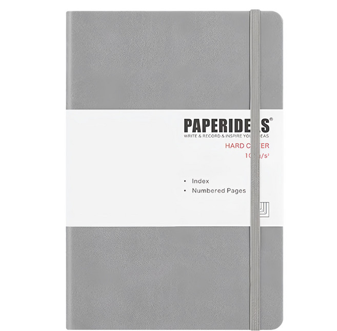 PAPERIDEAS A5 硬皮空白筆記本 188頁, 槍灰, 1本