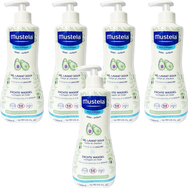 mustela 慕之恬廊 嬰兒洗髮沐浴雙潔乳, 500ml, 5瓶