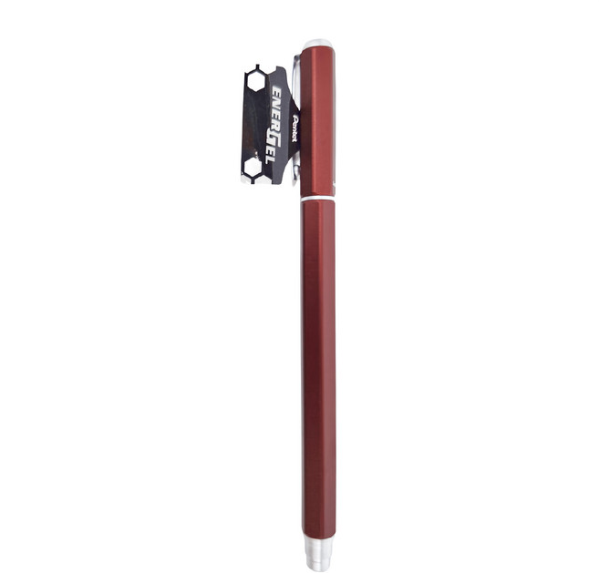 Pentel 飛龍文具 ENERGEL 六角極速鋼珠筆 BLP665E-AT, 勃根地紅, 1支