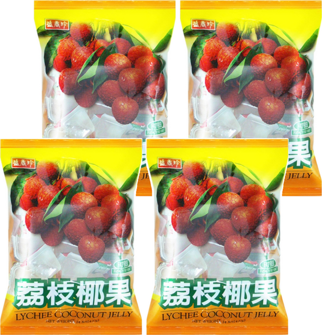 盛香珍 蒟蒻椰果 荔枝, 1kg, 4袋