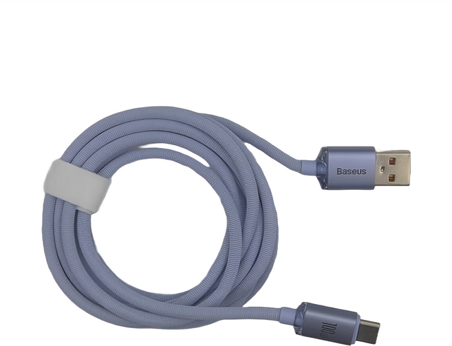 Baseus 倍思 晶耀系列 Type-C快充數據線 100W, 2m, 紫色, 1條