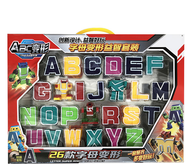 廣迪玩具 ABC字母變形機器人益智玩具 多色 1盒