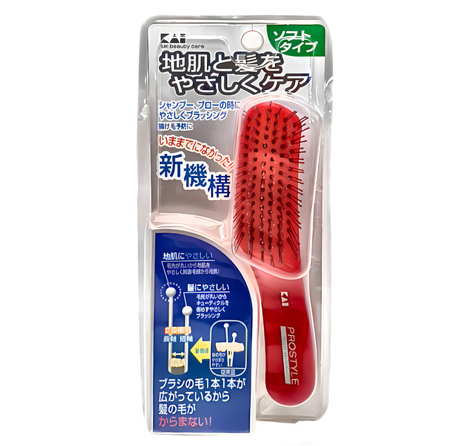KAI 貝印 健康髮梳 細髮 KQ-0241 S, 紅色, 1個
