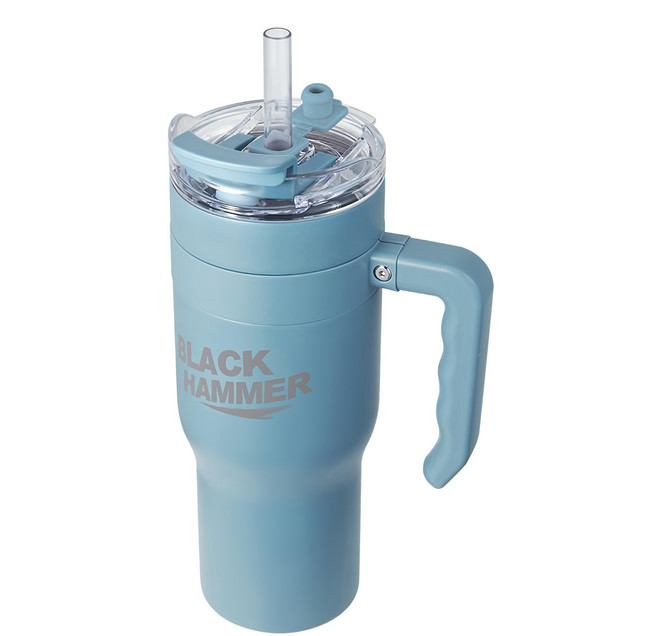 BLACK HAMMER 台灣公司貨 316不鏽鋼保溫保冰手提冰壩杯, 藍色, 1.28L, 1個