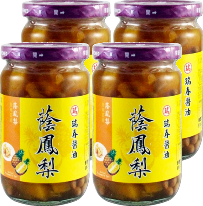 瑞春醬油 蔭鳯梨, 350g, 4罐