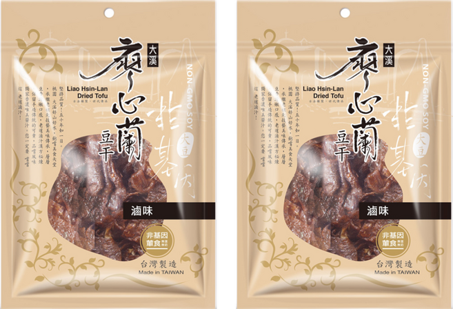 大溪廖心蘭豆干 非基改豆干 滷味, 110g, 2包