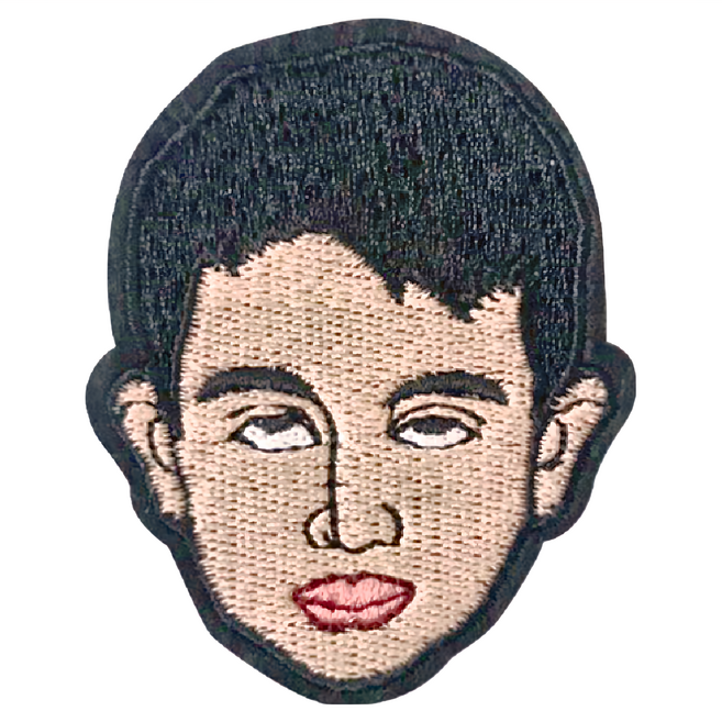 Hi 你好 刺繡貼紙, 小男白眼, 1張