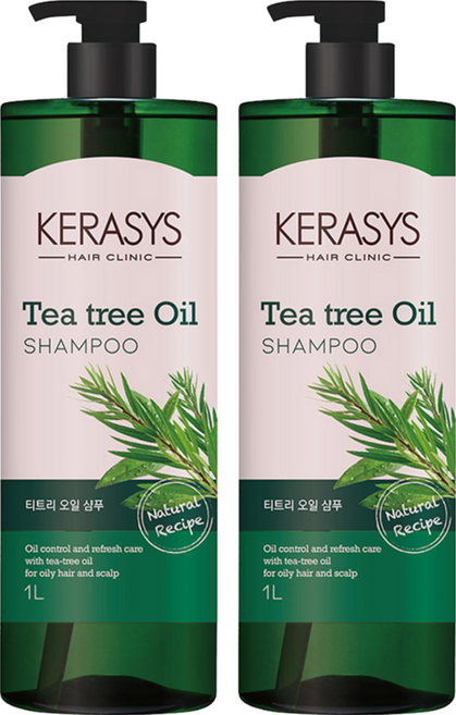 KERASYS 可瑞絲 植物油系列洗髮精 茶樹, 1L, 2瓶